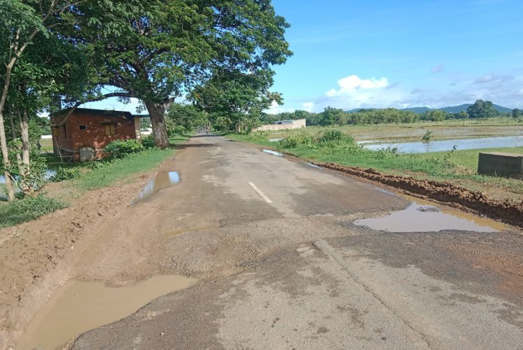 ପୂର୍ତ୍ତ ବିଭାଗ ରାସ୍ତା ରେ ଗର୍ତ୍ତ