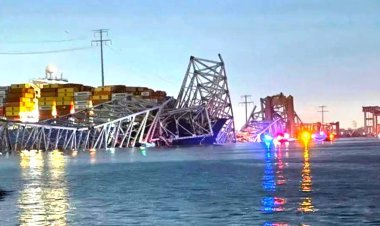 Baltimore bridge collapses after rammed by ship