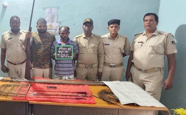 ବିକ୍ରି ପୂର୍ବରୁ ଶିକାରୀ ଠାରୁ ୨୫କିଲୋ ସମ୍ବର ମାଂସ ଜବତ