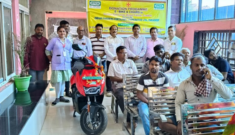 IFFCO Donates E-Bike, Chairs to Central Red Cross Blood Center Cuttack